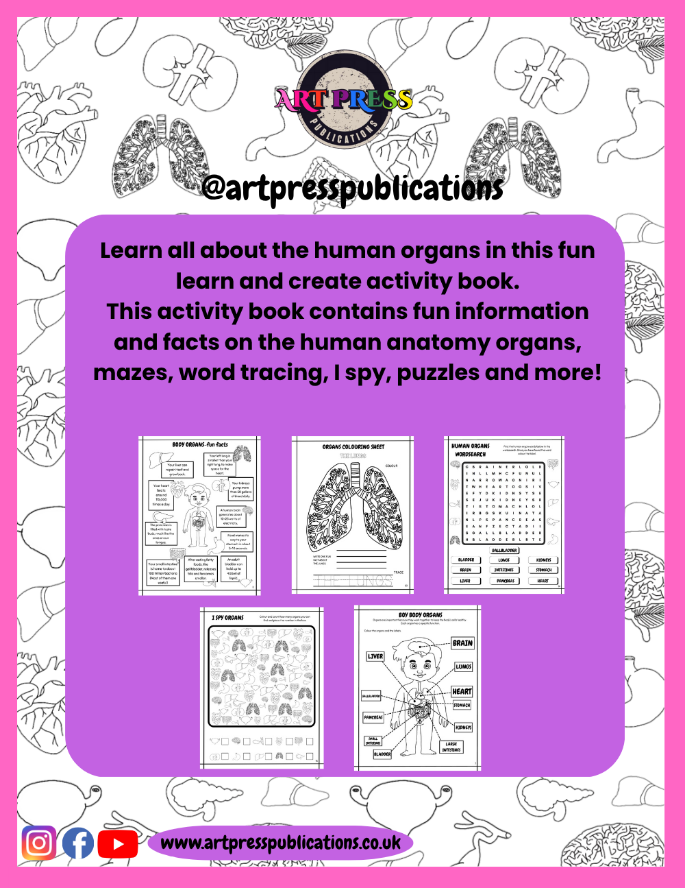 Human Anatomy Organs Activity Book (Boy Edition)